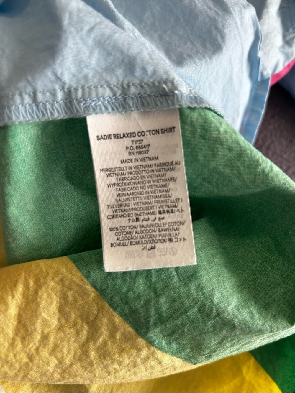 Boden Sadie Heart Rainbow Back Button-Down Shirt 100% Cotton Pride - Picture 9 of 10